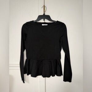Jason Wu Elegant Black Peplum Blouse size XS NEW WITH TAG